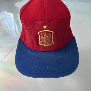 Spain Soccer Team Snapback Hat Red Blue Embroidered Crest